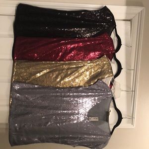 Set of 4 sequined tops